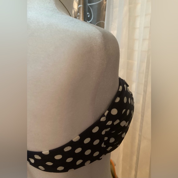 Xhiliration Polkadot Navy and White Padded Bikini Top XL NWOT - Picture 6 of 11